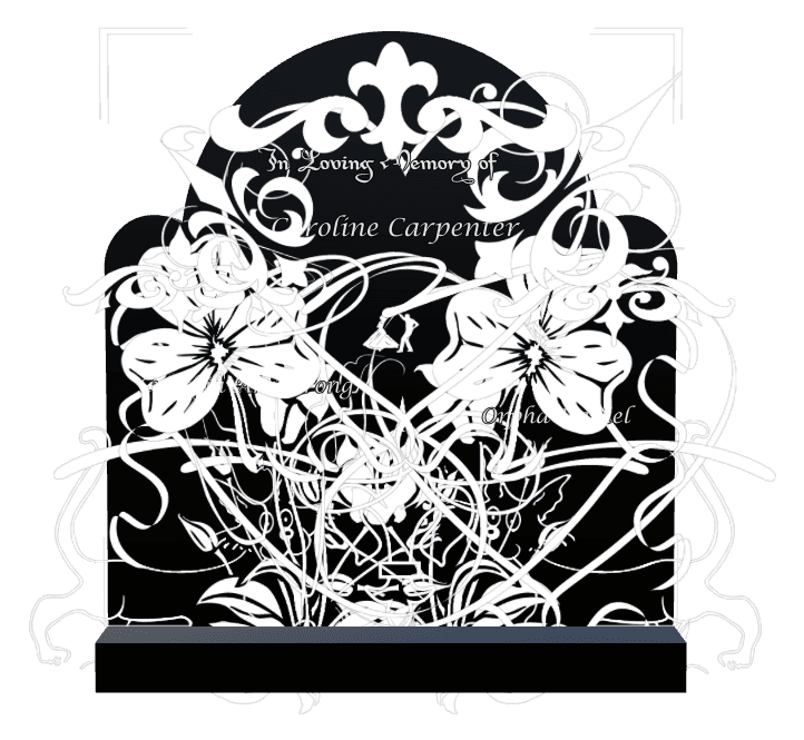 Laser-Etched Black Granite Headstone – In Loving Memory Headstone preview