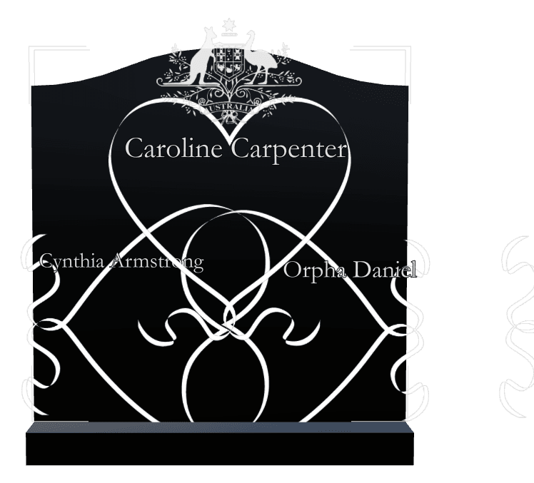 Serpentine Laser-Etched Black Granite Headstone – Jeremiah preview