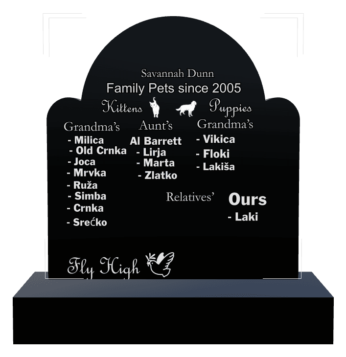 Laser-Etched Black Granite Headstone – Rest in Peace Headstone preview