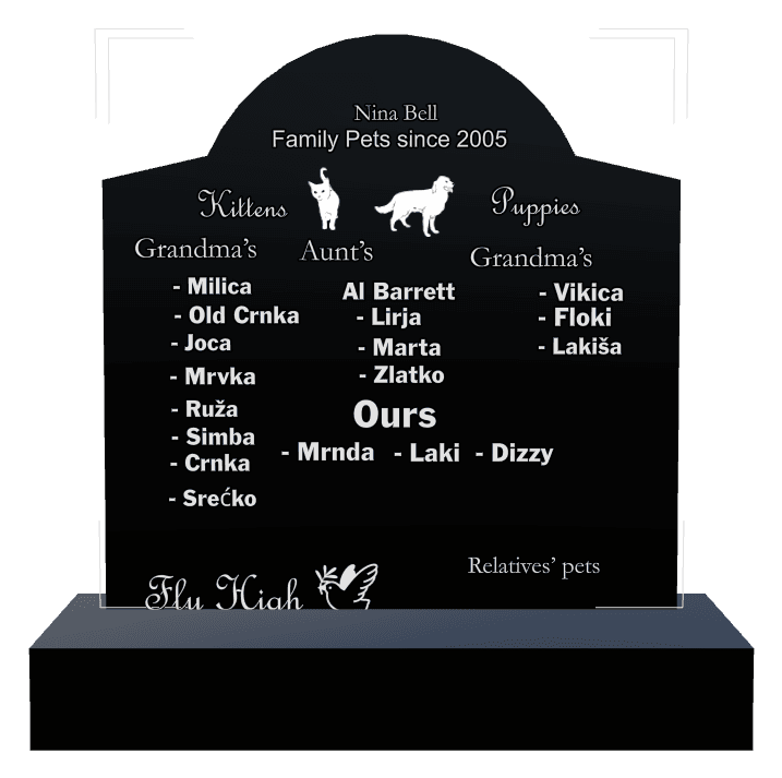 Curved Gable Laser-Etched Black Granite Headstone – Rest in Peace preview