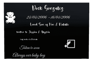 Rectangle Landscape Teddy Bear memorial design preview