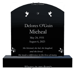 Curved Top - Always in Our Hearts memorial design preview