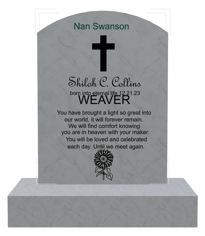 Curved Top Traditional Engraved Headstone – Until we Meet Again Headstone preview