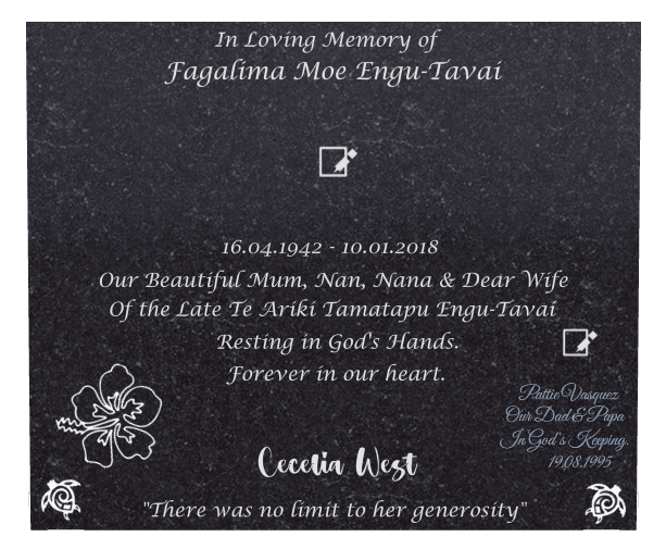 Rectangle (landscape) Traditional Engraved Plaque – flower, flowers and turtle preview