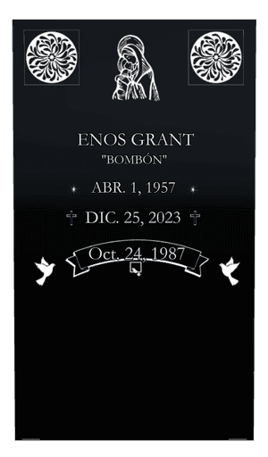Square - Cross Dove Headstone memorial design preview