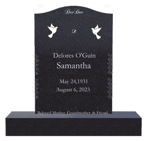 Serpentine - Dove Flower Headstone memorial design preview