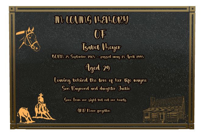 Rectangle (landscape) Bronze Plaque – horse preview