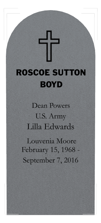 Half Round Traditional Engraved Headstone – Cross preview