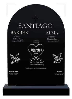 Half Round - Corinthians 13 memorial design preview
