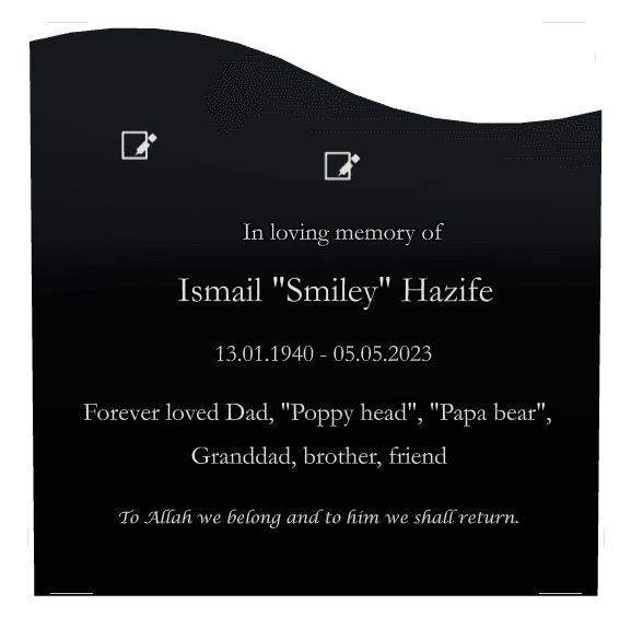 Left Wave Laser-Etched Black Granite Headstone – Forever Loved Headstone preview