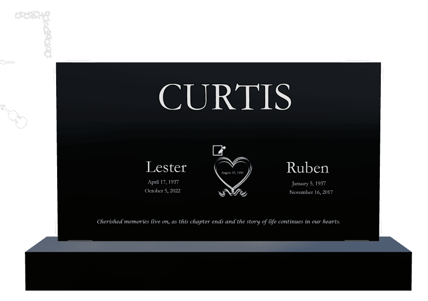 Rectangle Laser-Etched Black Granite Headstone – Cherished Memories Headstone preview
