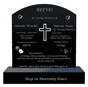 Curved Top - Sleep in Heavenly Peace memorial design preview
