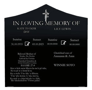 Curved Peak - In Our Hearts Forever memorial design preview