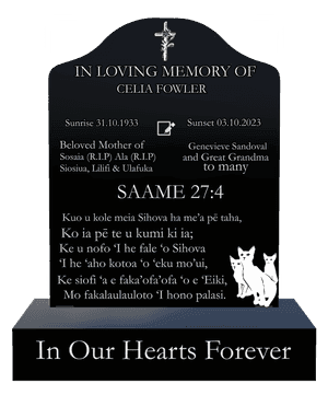 Headstone 21 - In Our Hearts Forever memorial design preview