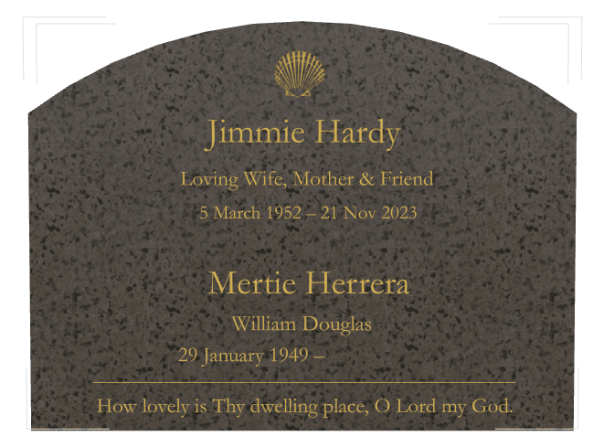 Curved Top Traditional Engraved Headstone – Loving Wife preview
