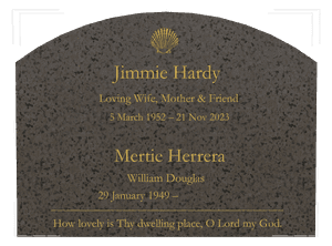 Curved Top - Loving Wife memorial design preview
