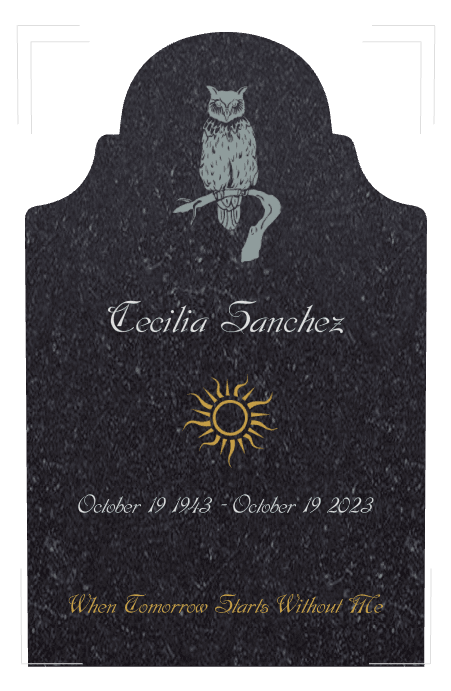 Traditional Engraved Headstone – When Tomorrow Starts Without me preview