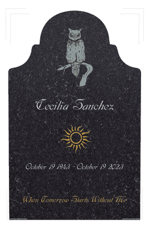 Headstone 34 - When Tomorrow Starts Without me memorial design preview