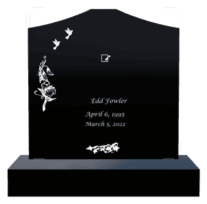Cropped Peak - Dove Flower Headstone memorial design preview