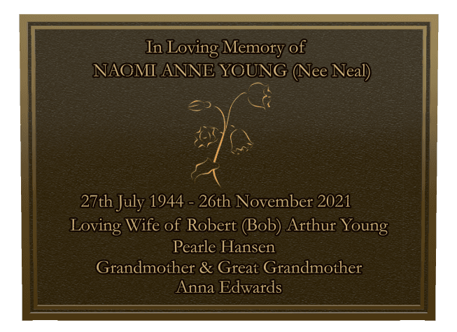 Rectangle (landscape) Bronze Plaque – flower preview