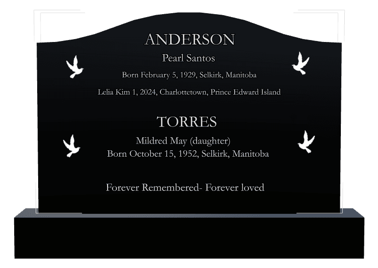 Serpentine Laser-Etched Black Granite Headstone – Forever Loved preview