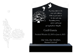Curved Peak - Birds Dove memorial design preview