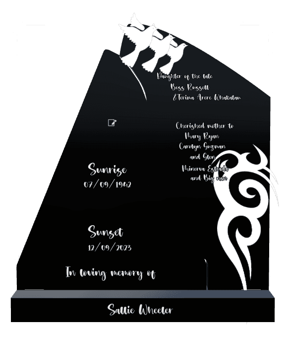 Laser-Etched Black Granite Headstone – In Loving Memory Headstone preview