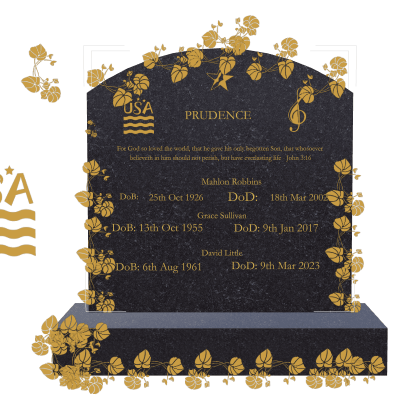 Curved Top Traditional Engraved Headstone – For God so Loved The World That he Gave His Only Headstone preview