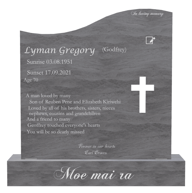 Right Wave Traditional Engraved Headstone – Forever in Our Hearts preview