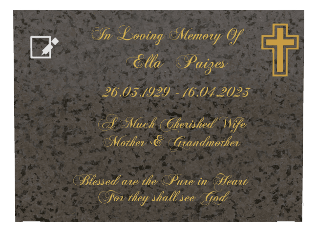 Rectangle (landscape) Traditional Engraved Plaque – cross preview