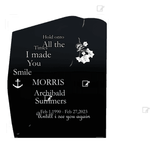 Headstone 15 - Anchor Flower memorial design preview