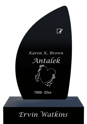 Headstone 29 - Hearts memorial design preview