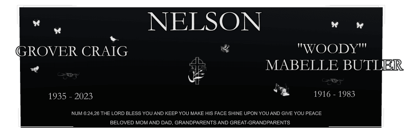 Square Laser-Etched Black Granite Headstone – The Lord Bless You And Keep You preview