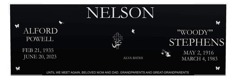 Square Laser-Etched Black Granite Headstone – The Lord Bless You And Keep You Headstone preview