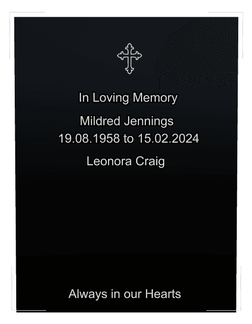 Square Laser-Etched Black Granite Headstone – Loving Wife preview