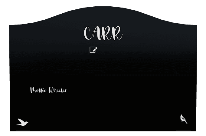 Serpentine Laser-Etched Black Granite Headstone – Bird preview