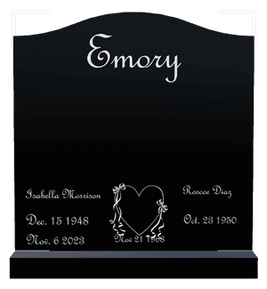 Serpentine - Hearts Headstone memorial design preview