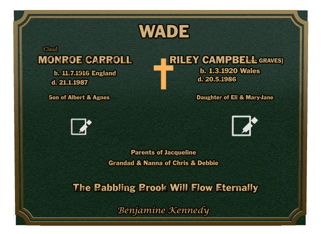 Rectangle (landscape) Bronze Plaque – cross preview