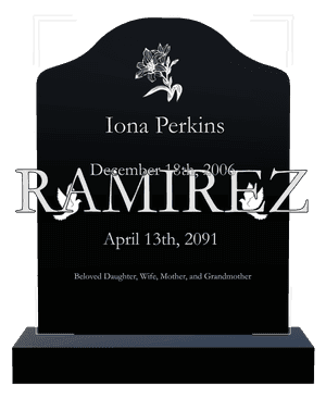 Headstone 21 - Beloved Daughter memorial design preview