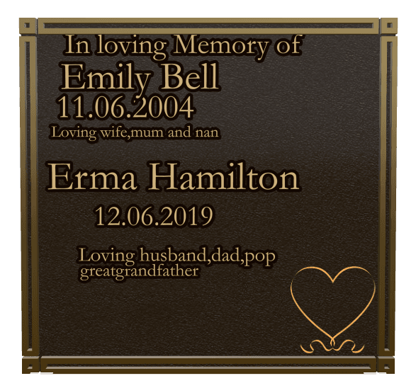 Rectangle (landscape) Bronze Plaque – heart preview