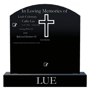 Curved Top - Loving Wife Headstone memorial design preview
