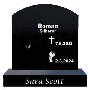 Curved Top - Angel Cross memorial design preview