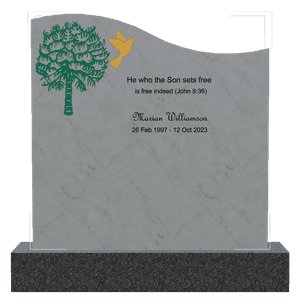 Left Wave - He Who The Son Sets Free is Free Indeed memorial design preview