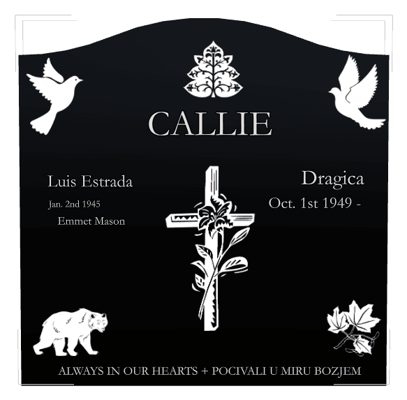 Serpentine Laser-Etched Black Granite Headstone – Always in Our Hearts preview
