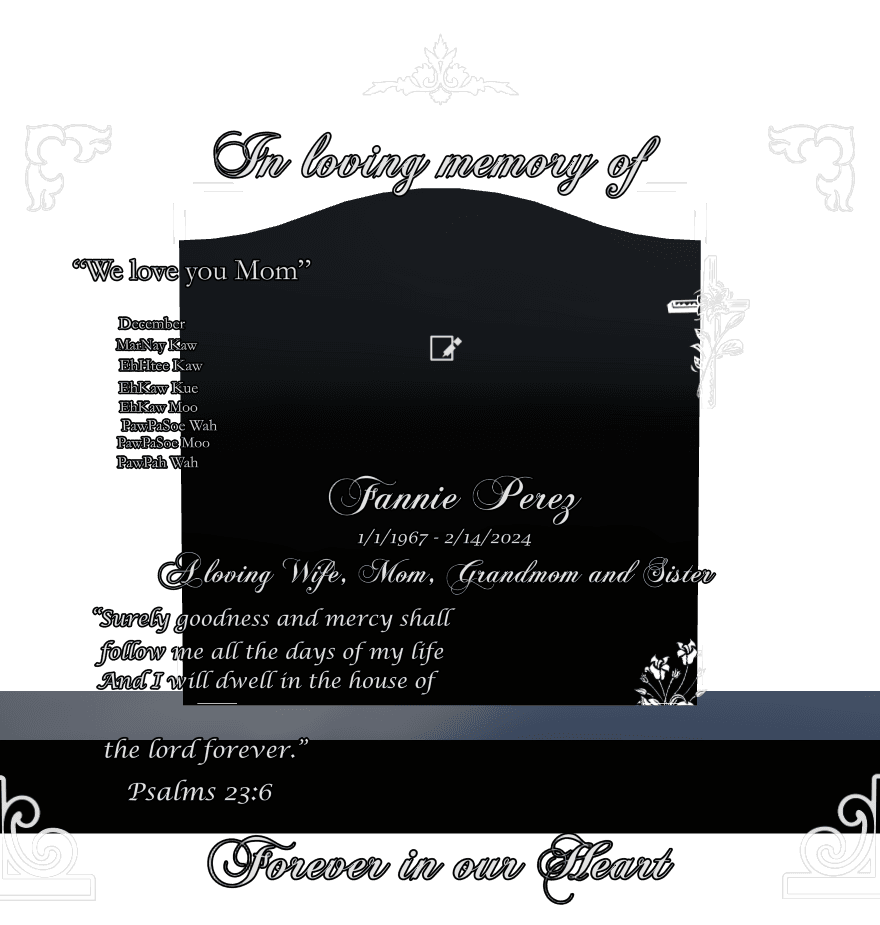Serpentine Laser-Etched Black Granite Headstone – Surely Goodness And Mercy Shall Follow me preview
