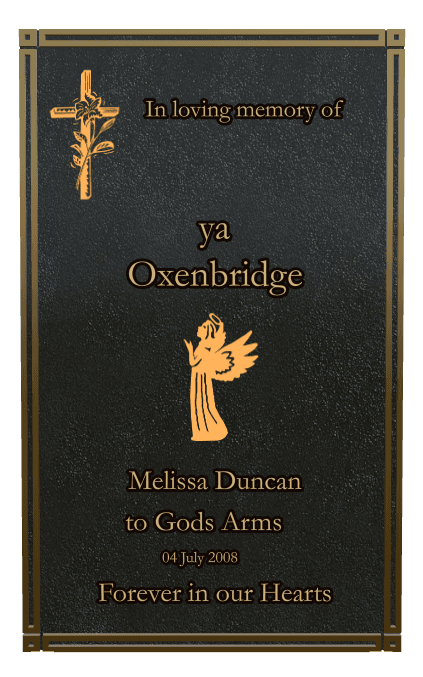 Rectangle (portrait) Bronze Plaque – angel preview