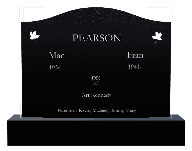 Serpentine Laser-Etched Black Granite Headstone – Together Forever preview
