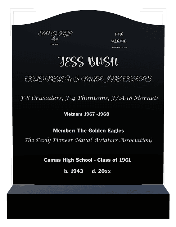 Serpentine Laser-Etched Black Granite Headstone – James preview