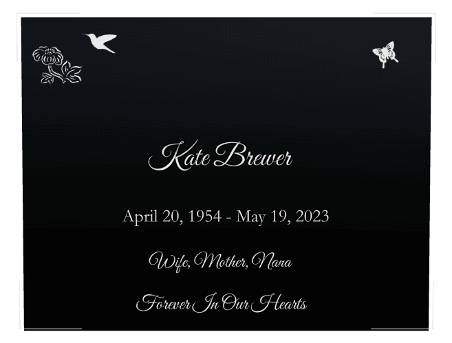 Square Laser-Etched Black Granite Headstone – Forever in Our Hearts preview