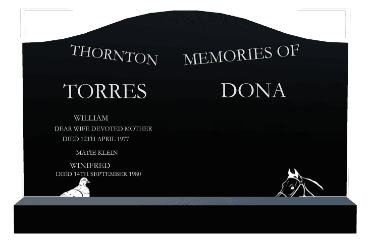 Serpentine Laser-Etched Black Granite Headstone – Devoted Mother preview